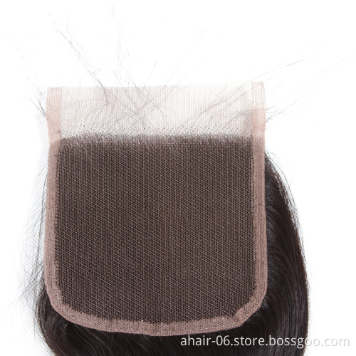 No Shedding No Tangle 10A 4x4 Swiss Lace Natural Color 100% Brazilian Virgin Human Hair Body Wave 10"-20" Lace Closure